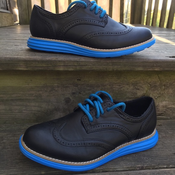 Skechers Shoes - Skechers Black Blue Wingtip Oxford Dress Shoes